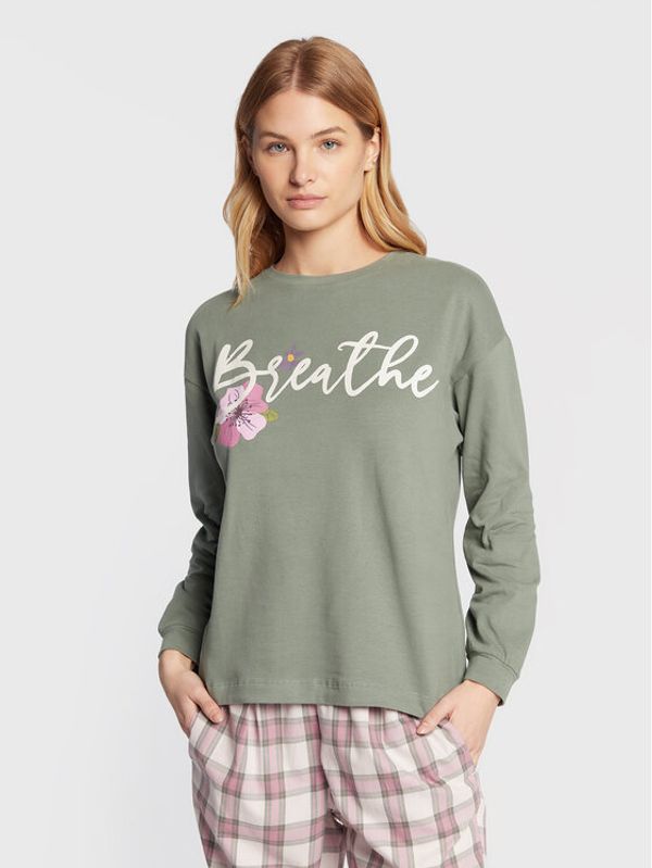 United Colors Of Benetton United Colors Of Benetton Тениска на пижама 37YW3M032 Зелен Regular Fit