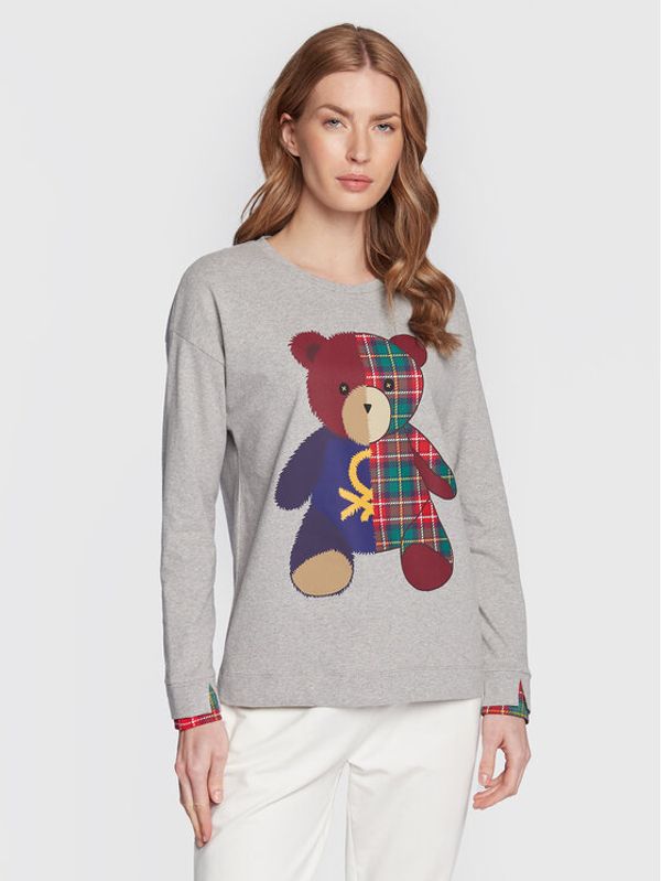 United Colors Of Benetton United Colors Of Benetton Тениска на пижама 3O7W3M02Y Сив Regular Fit
