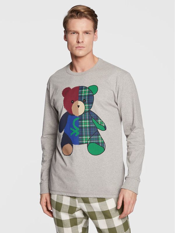 United Colors Of Benetton United Colors Of Benetton Тениска на пижама 3O7W4M00V Сив Regular Fit