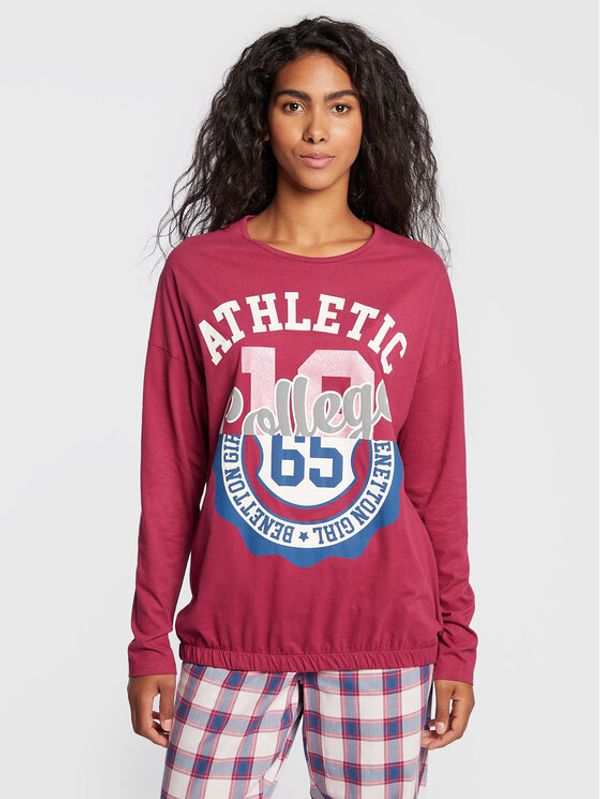 United Colors Of Benetton United Colors Of Benetton Тениска на пижама 3VD03M01U Розов Regular Fit