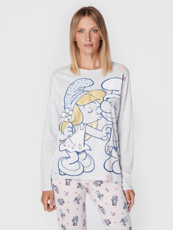 United Colors Of Benetton United Colors Of Benetton Тениска на пижама 3VD03M021 Сив Regular Fit