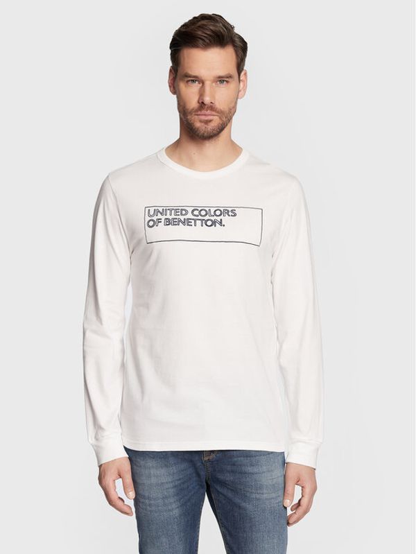 United Colors Of Benetton United Colors Of Benetton Тениска с дълъг ръкав 3I1XU1034 Бял Regular Fit