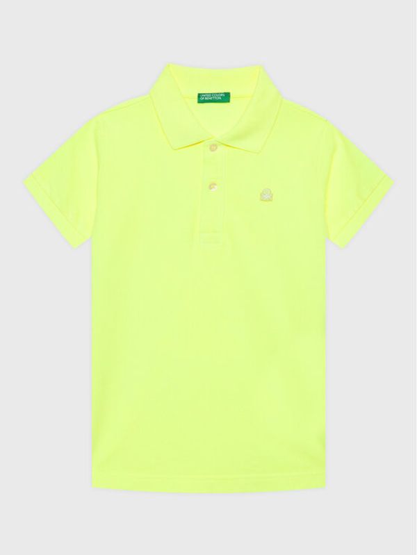 United Colors Of Benetton United Colors Of Benetton Тениска с яка и копчета 3089G300D Жълт Slim Fit