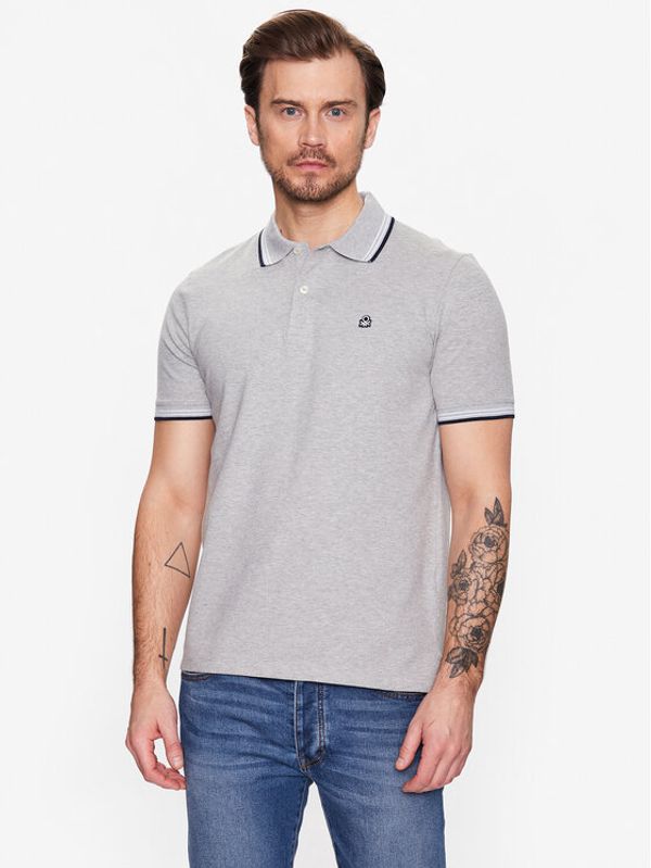 United Colors Of Benetton United Colors Of Benetton Тениска с яка и копчета 3WG9J3181 Сив Regular Fit