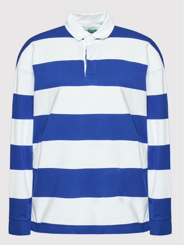 United Colors Of Benetton United Colors Of Benetton Тениска с яка и копчета Unisex 3ECCU3003 Бял Relaxed Fit