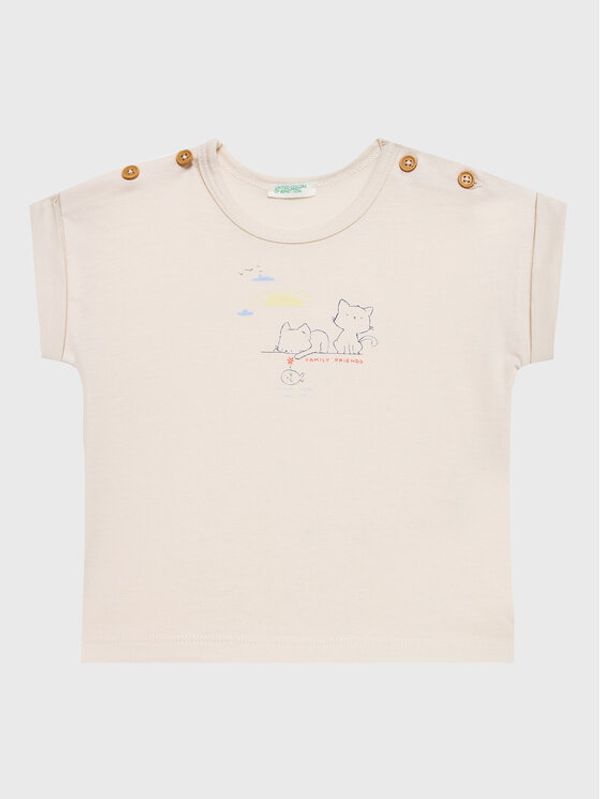 United Colors Of Benetton United Colors Of Benetton Тишърт 3096A102A Бежов Regular Fit