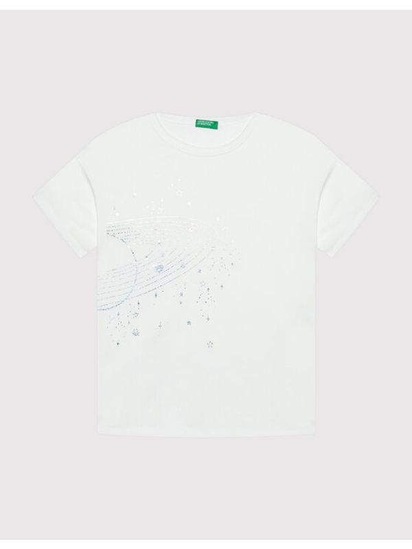 United Colors Of Benetton United Colors Of Benetton Тишърт 3096C102G Бял Regular Fit