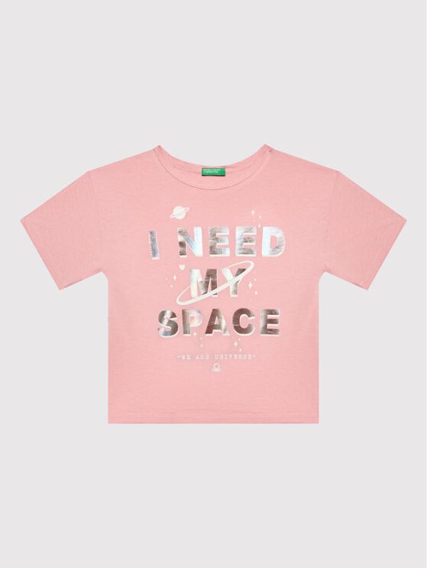 United Colors Of Benetton United Colors Of Benetton Тишърт 3096C102G Розов Regular Fit