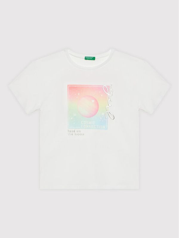 United Colors Of Benetton United Colors Of Benetton Тишърт 3096C102H Бял Regular Fit