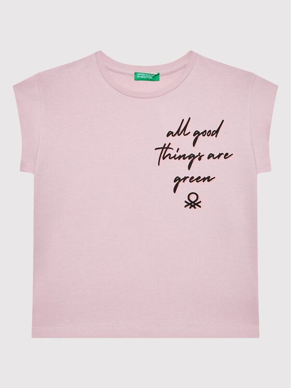 United Colors Of Benetton United Colors Of Benetton Тишърт 3096C102K Розов Regular Fit