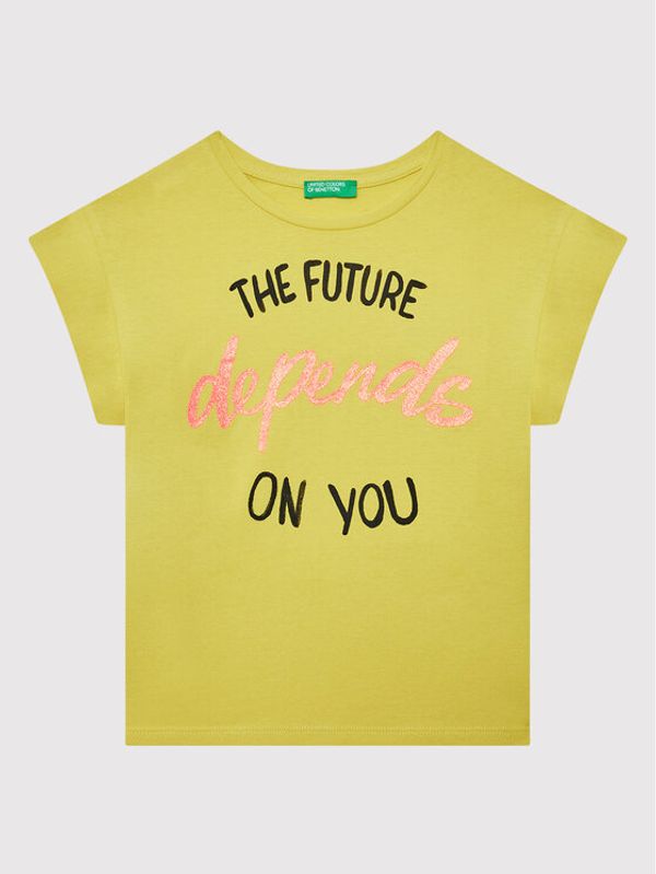United Colors Of Benetton United Colors Of Benetton Тишърт 3096C102K Жълт Regular Fit