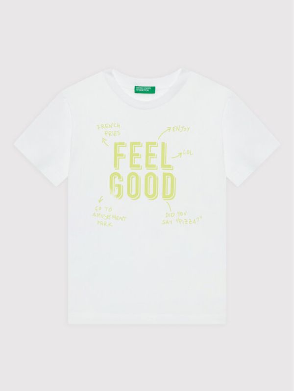 United Colors Of Benetton United Colors Of Benetton Тишърт 3096C103K Бял Regular Fit