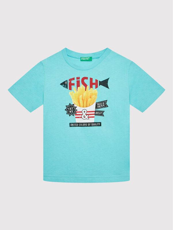 United Colors Of Benetton United Colors Of Benetton Тишърт 3096C103Y Син Regular Fit