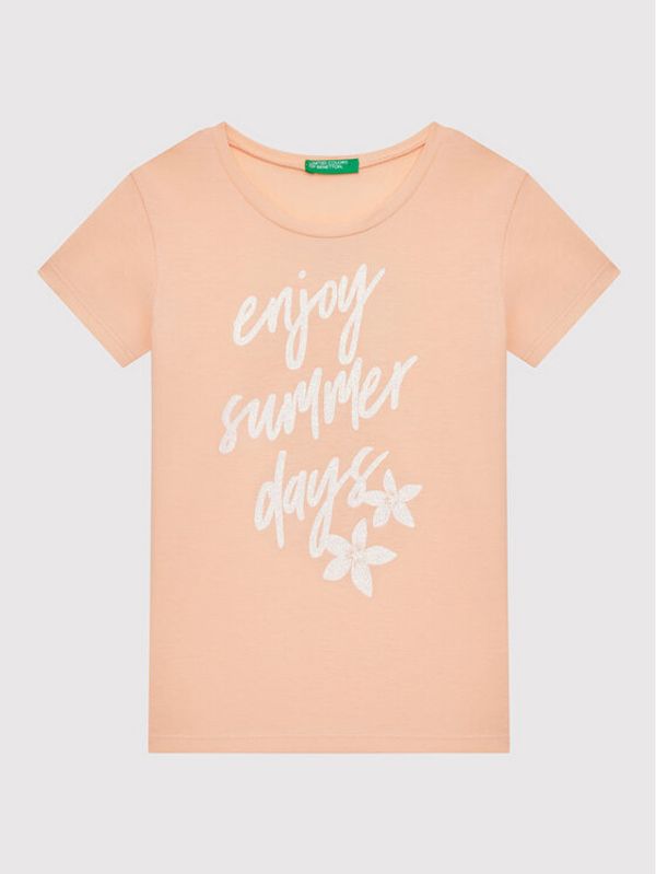 United Colors Of Benetton United Colors Of Benetton Тишърт 3096C104V Оранжев Regular Fit