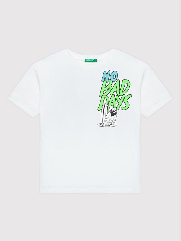 United Colors Of Benetton United Colors Of Benetton Тишърт 3096C1057 Бял Oversize