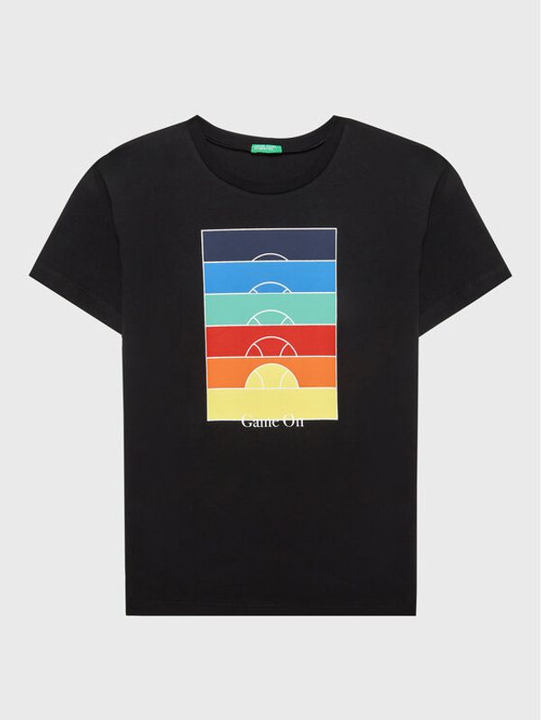 United Colors Of Benetton United Colors Of Benetton Тишърт 3096C10A8 Черен Regular Fit