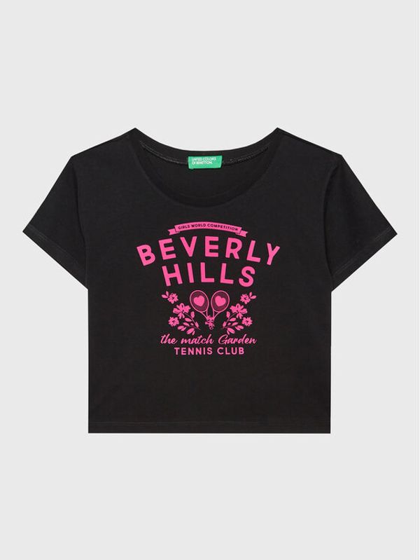 United Colors Of Benetton United Colors Of Benetton Тишърт 3096C10AO Черен Cropped Fit