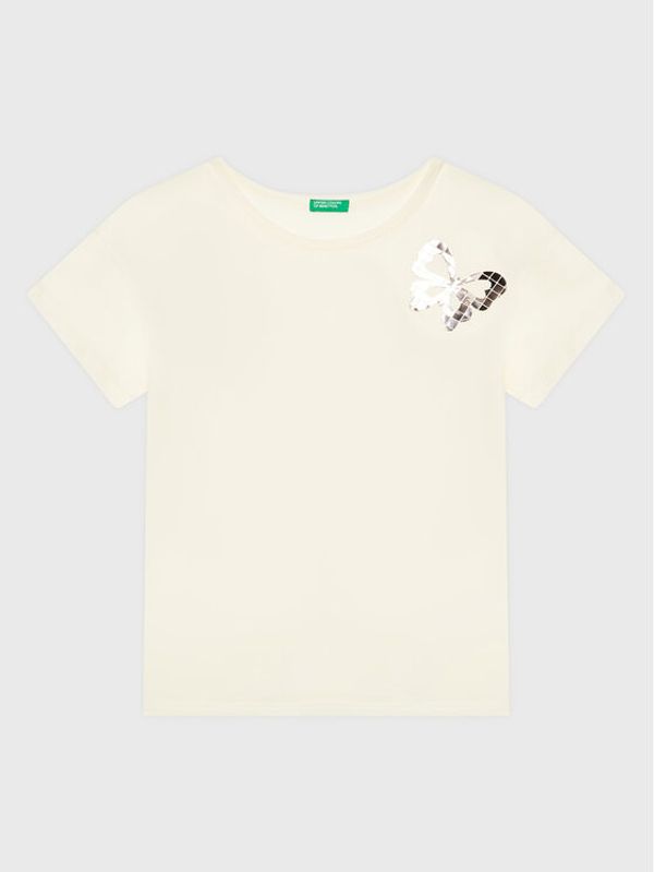 United Colors Of Benetton United Colors Of Benetton Тишърт 3096C10AS Екрю Regular Fit