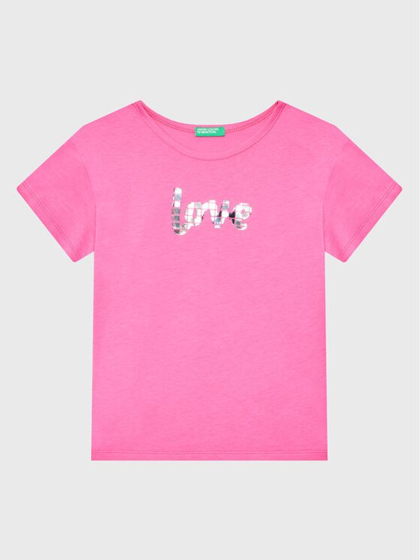 United Colors Of Benetton United Colors Of Benetton Тишърт 3096C10AS Розов Regular Fit