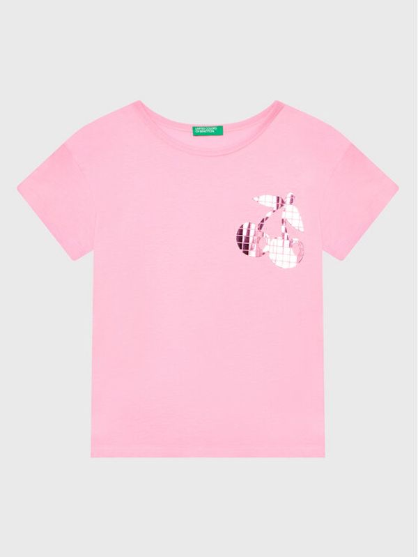 United Colors Of Benetton United Colors Of Benetton Тишърт 3096C10AS Розов Regular Fit