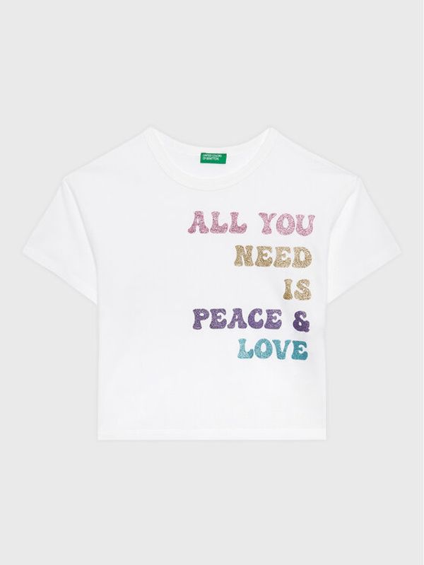 United Colors Of Benetton United Colors Of Benetton Тишърт 3096C10AV Бял Regular Fit