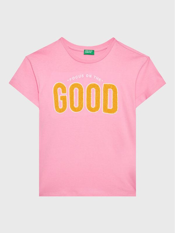 United Colors Of Benetton United Colors Of Benetton Тишърт 3096C10AY Розов Oversize