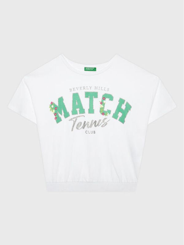 United Colors Of Benetton United Colors Of Benetton Тишърт 3096C10BA Бял Boxy Fit