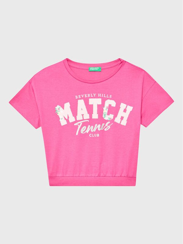 United Colors Of Benetton United Colors Of Benetton Тишърт 3096C10BA Розов Boxy Fit