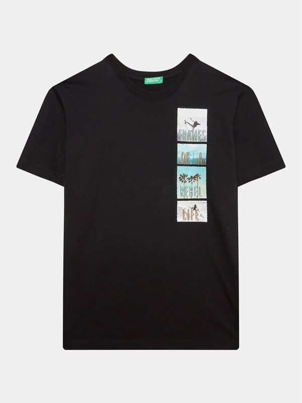 United Colors Of Benetton United Colors Of Benetton Тишърт 3096C10BL Черен Regular Fit