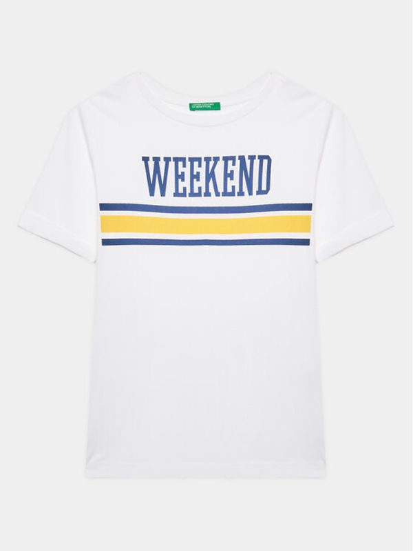 United Colors Of Benetton United Colors Of Benetton Тишърт 3096C10BO Бял Regular Fit