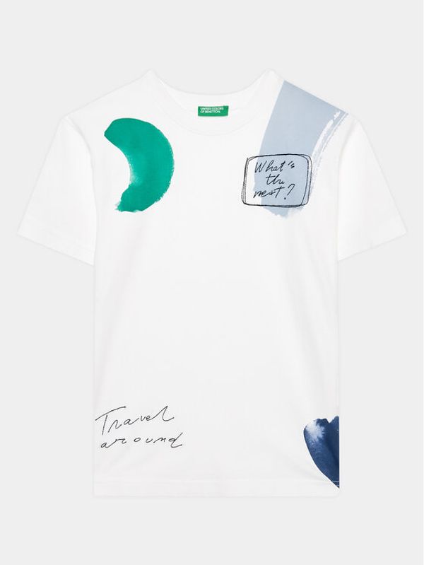 United Colors Of Benetton United Colors Of Benetton Тишърт 3096C10BR Бял Regular Fit