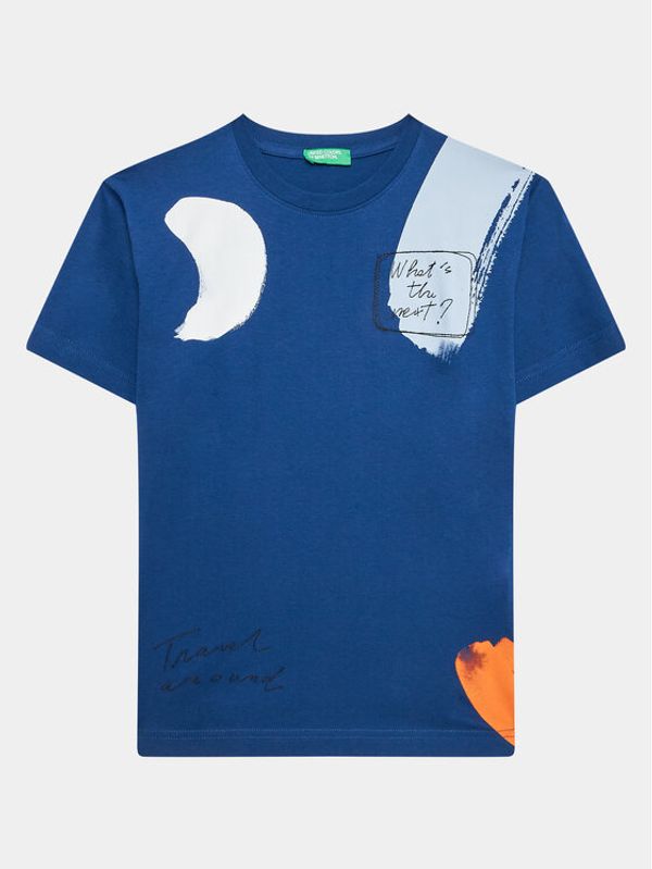 United Colors Of Benetton United Colors Of Benetton Тишърт 3096C10BR Син Regular Fit