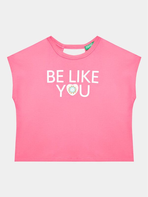 United Colors Of Benetton United Colors Of Benetton Тишърт 3096C10BW Розов Regular Fit