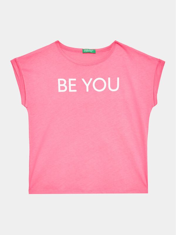 United Colors Of Benetton United Colors Of Benetton Тишърт 3096C10C1 Розов Regular Fit