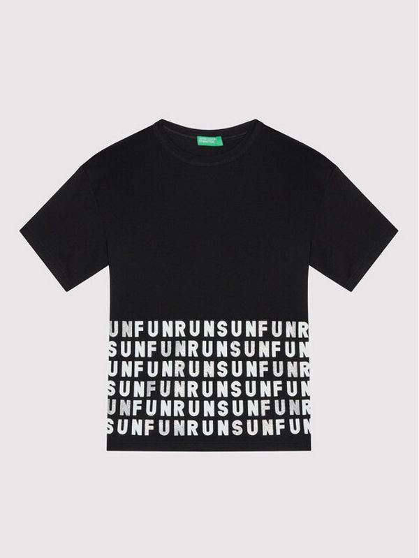 United Colors Of Benetton United Colors Of Benetton Тишърт 3096C1532 Черен Regular Fit