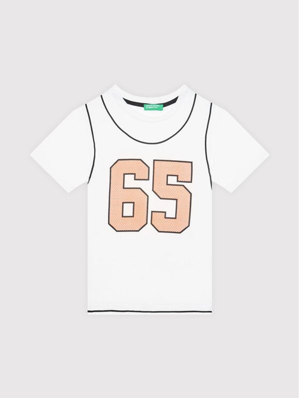 United Colors Of Benetton United Colors Of Benetton Тишърт 3096C153Q Бял Regular Fit