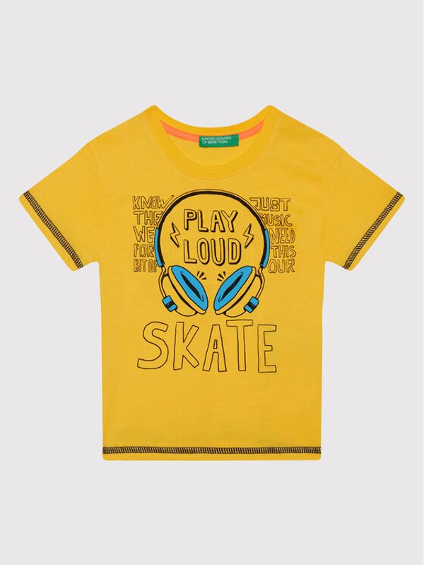 United Colors Of Benetton United Colors Of Benetton Тишърт 3096C1568 Жълт Regular Fit