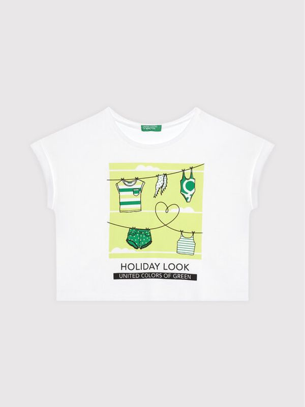 United Colors Of Benetton United Colors Of Benetton Тишърт 3096C15AV Бял Boxy Fit