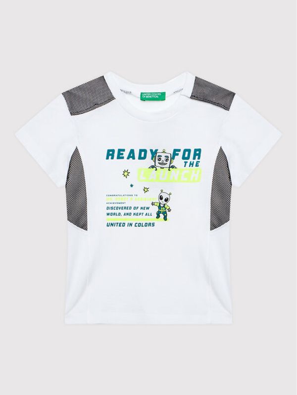 United Colors Of Benetton United Colors Of Benetton Тишърт 3096G100Q Бял Regular Fit