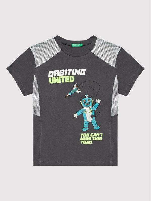 United Colors Of Benetton United Colors Of Benetton Тишърт 3096G100Q Сив Regular Fit