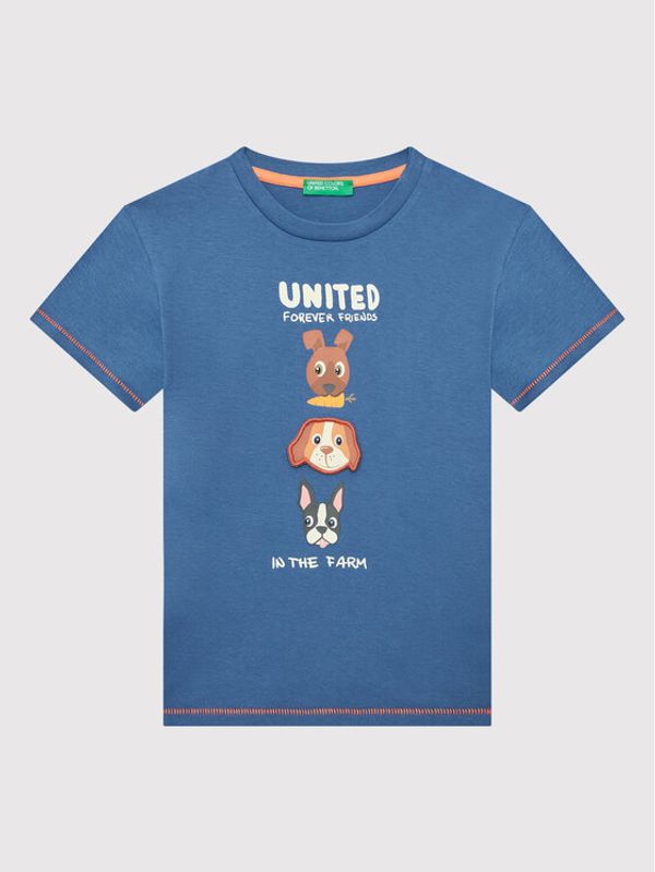 United Colors Of Benetton United Colors Of Benetton Тишърт 3096G100S Син Regular Fit