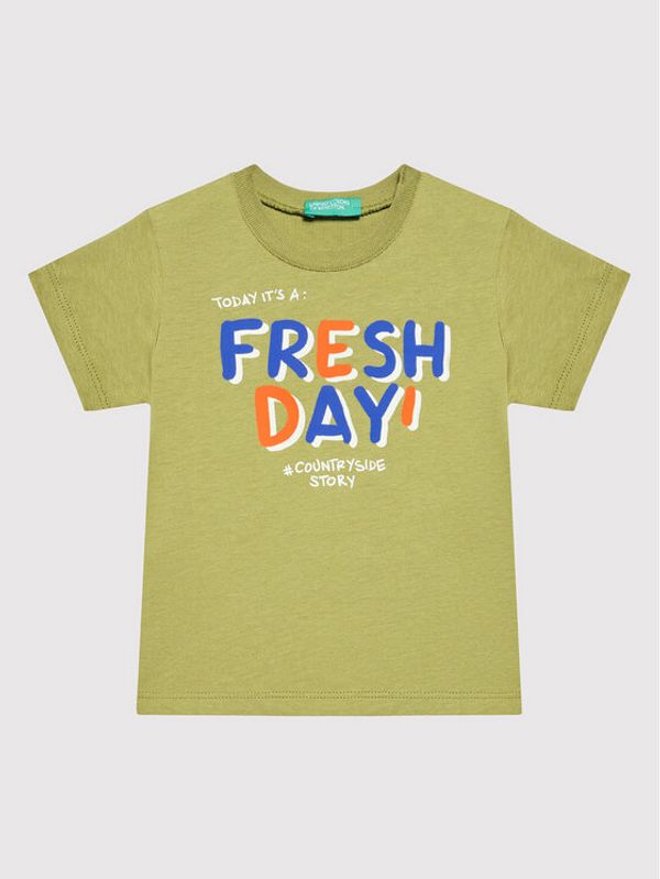 United Colors Of Benetton United Colors Of Benetton Тишърт 3096G100T Зелен Regular Fit