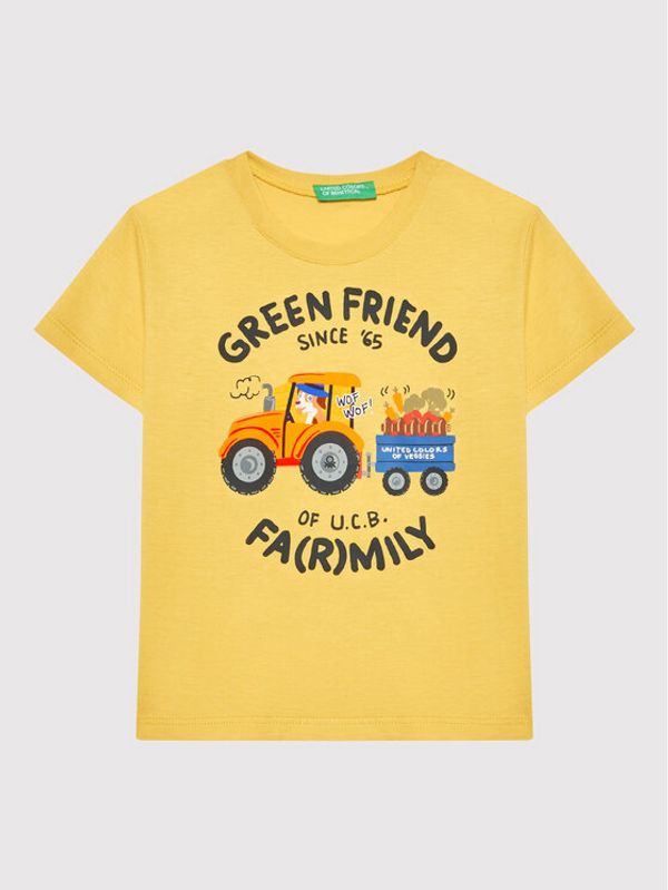 United Colors Of Benetton United Colors Of Benetton Тишърт 3096G100T Жълт Regular Fit