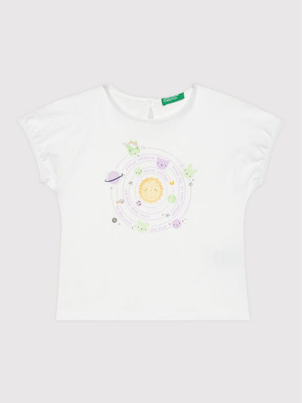 United Colors Of Benetton United Colors Of Benetton Тишърт 3096G101H Бял Regular Fit