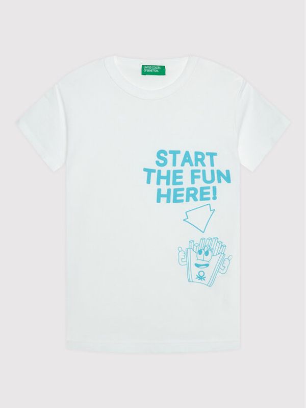 United Colors Of Benetton United Colors Of Benetton Тишърт 3096G102O Бял Regular Fit