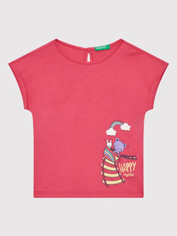 United Colors Of Benetton United Colors Of Benetton Тишърт 3096G102W Розов Regular Fit