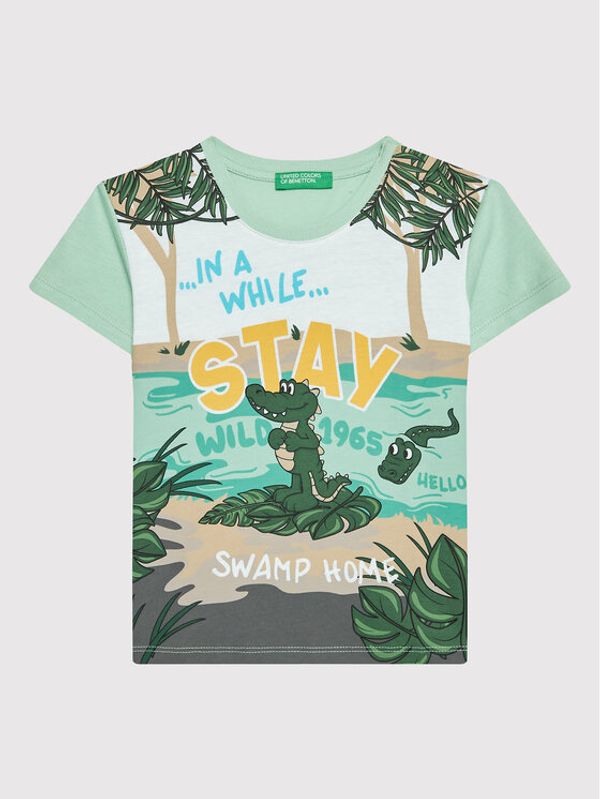 United Colors Of Benetton United Colors Of Benetton Тишърт 3096G103A Зелен Regular Fit