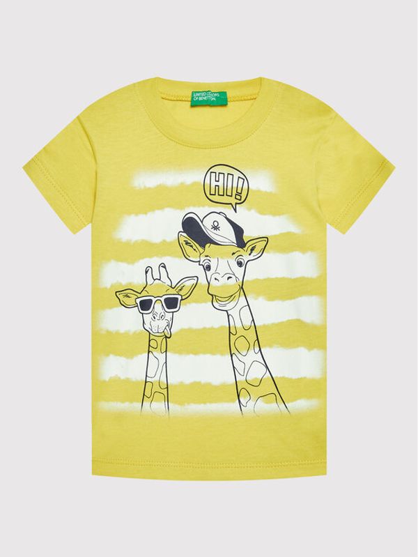 United Colors Of Benetton United Colors Of Benetton Тишърт 3096G103G Жълт Regular Fit