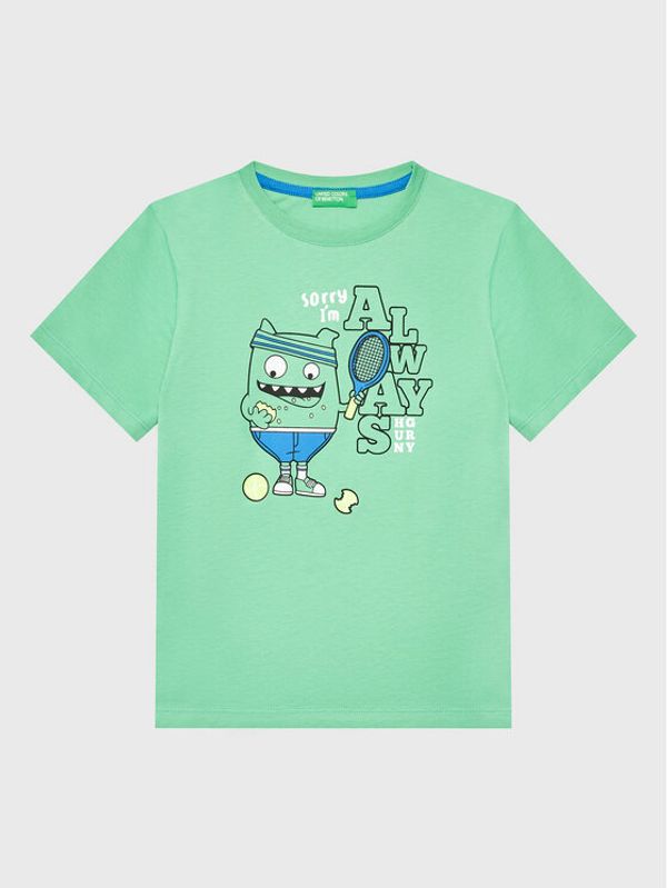 United Colors Of Benetton United Colors Of Benetton Тишърт 3096G107F Зелен Regular Fit