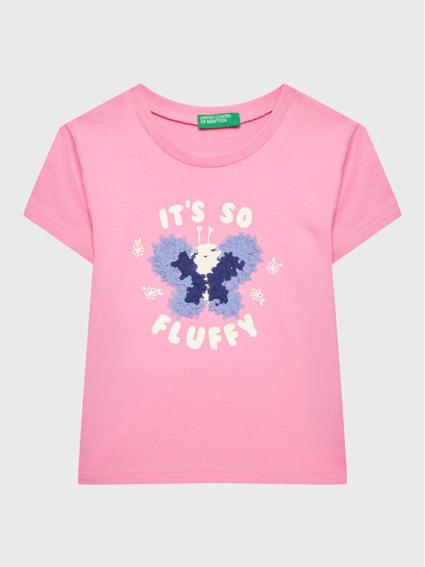 United Colors Of Benetton United Colors Of Benetton Тишърт 3096G107O Розов Regular Fit